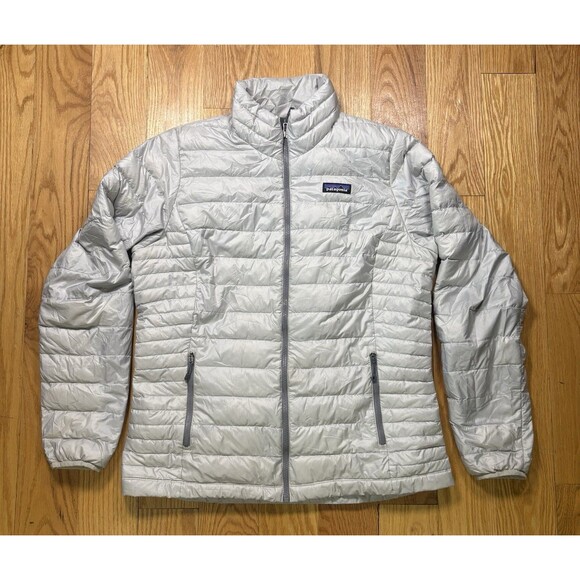 Patagonia Jackets & Blazers - Patagonia Down Sweater Jacket Womens Large Off White Quilted Puffer Full Zip
